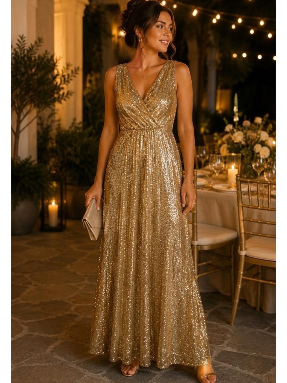 Kate Kasin Sequin Maxi Evening Dress size 16W